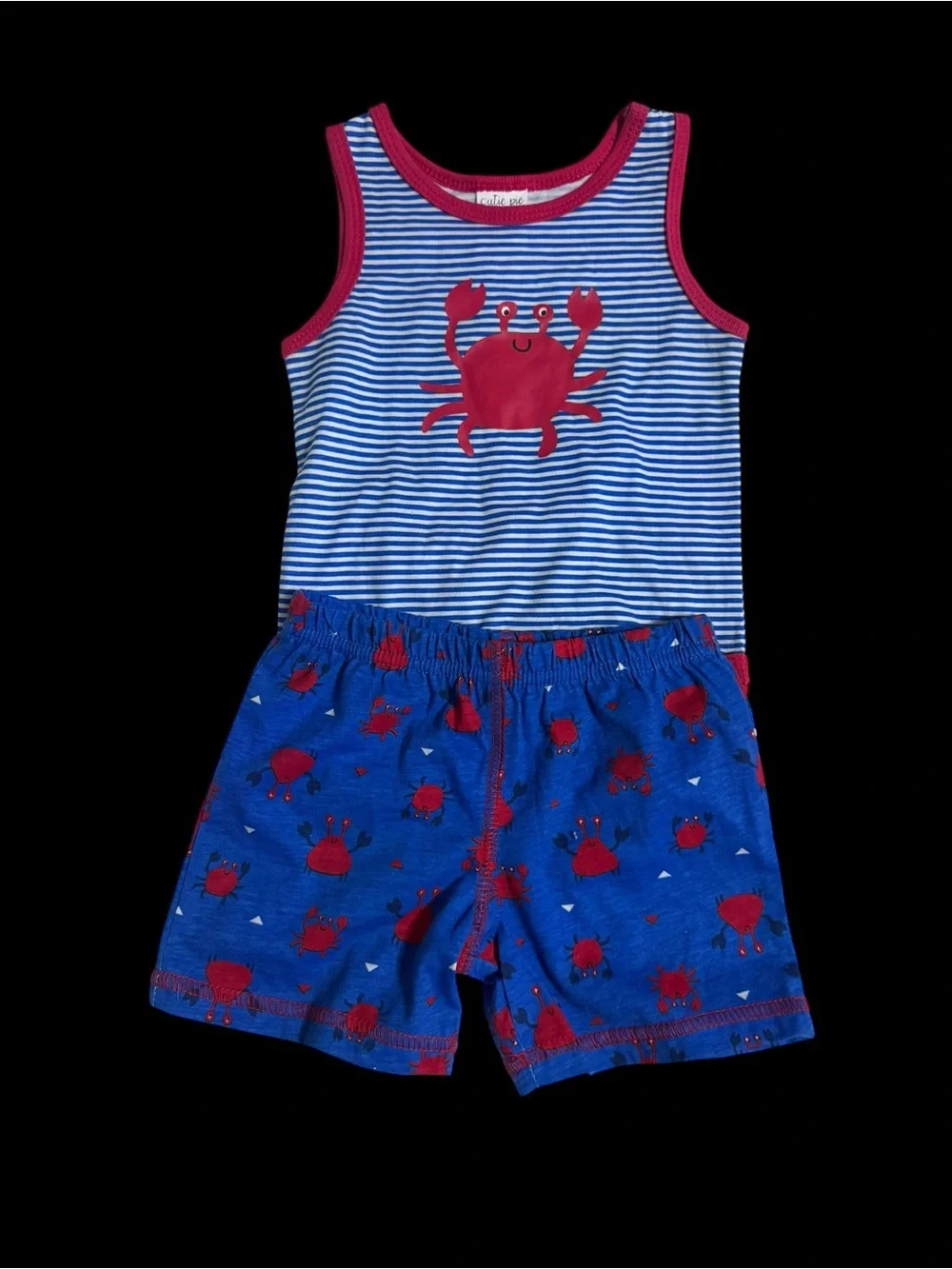 Children's Blue & Red Crab Tank Top and Shorts Set